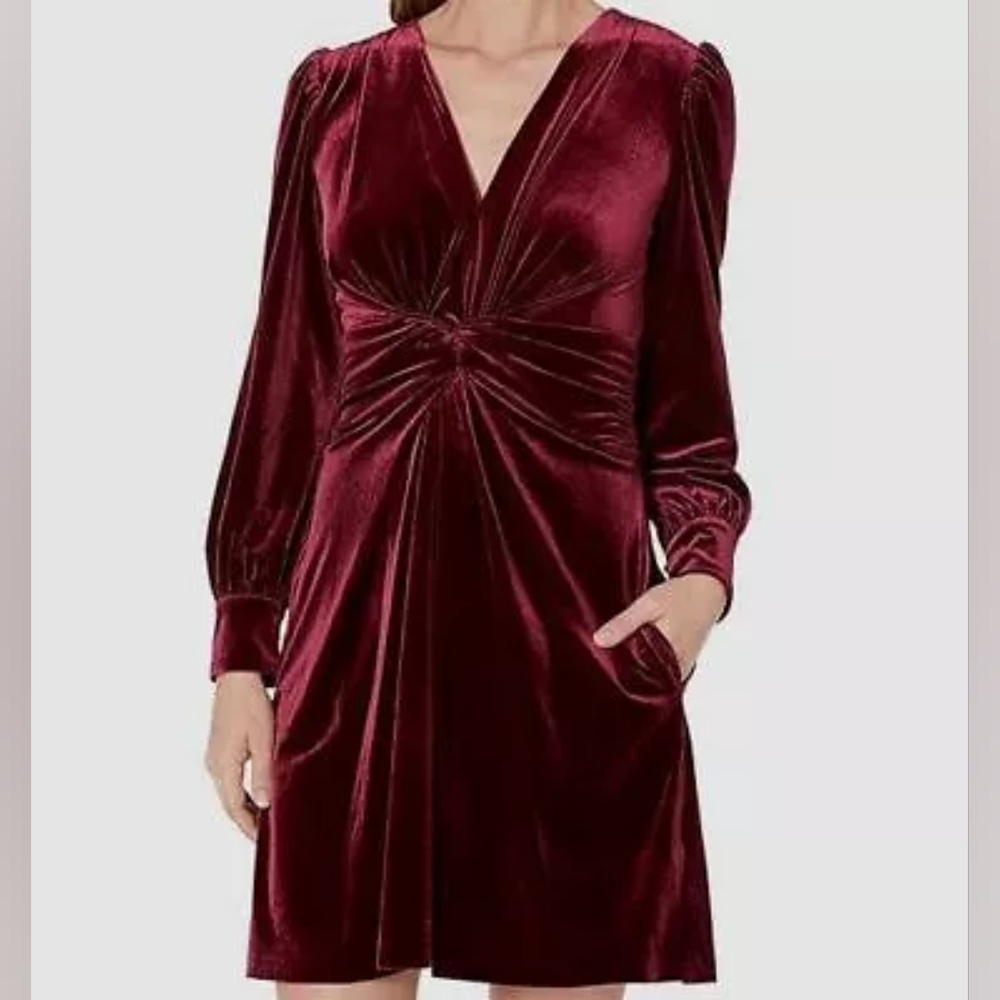 Vince Camuto Burgundy Velvet Dress